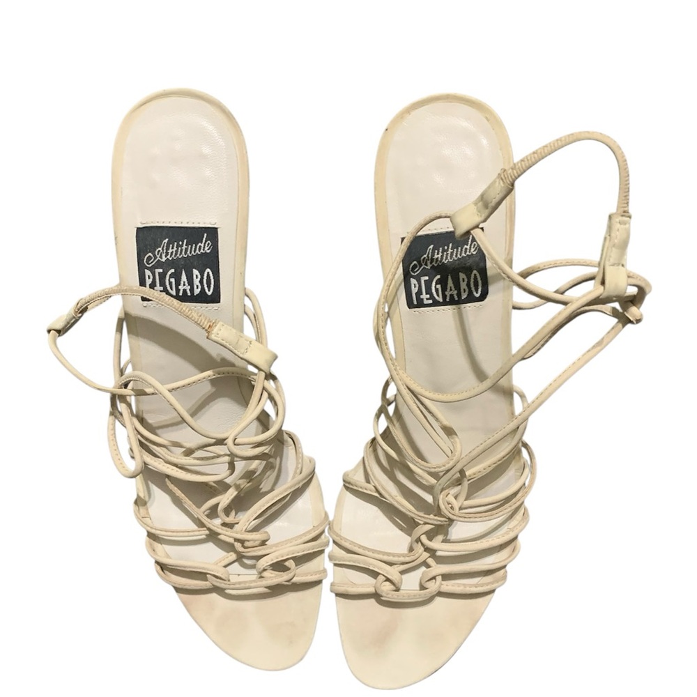 Attitude pegaboo strappy heels